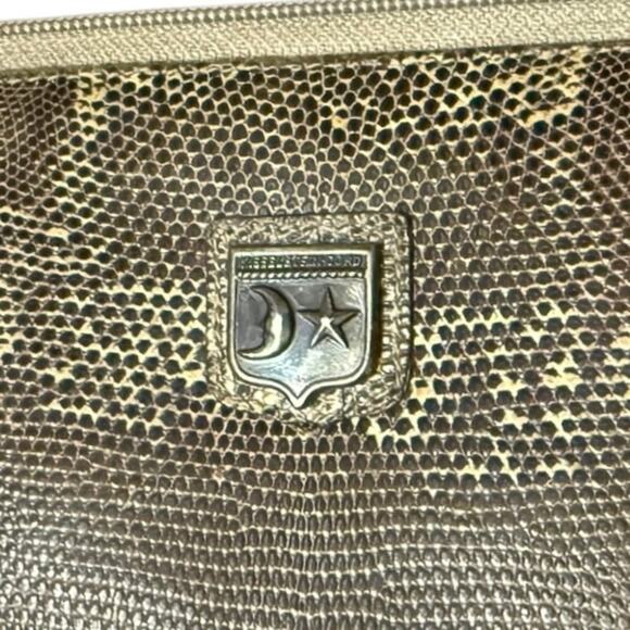 BARRY KIESELTEIN-CORD VINTAGE Crocodile Embossed Wallet Leather Zip Around - Picture 2 of 11